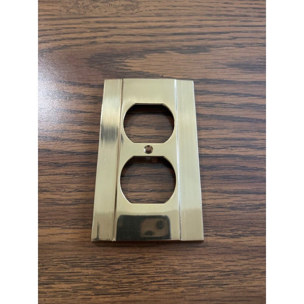 Solid brass electric double outlet cover 74060